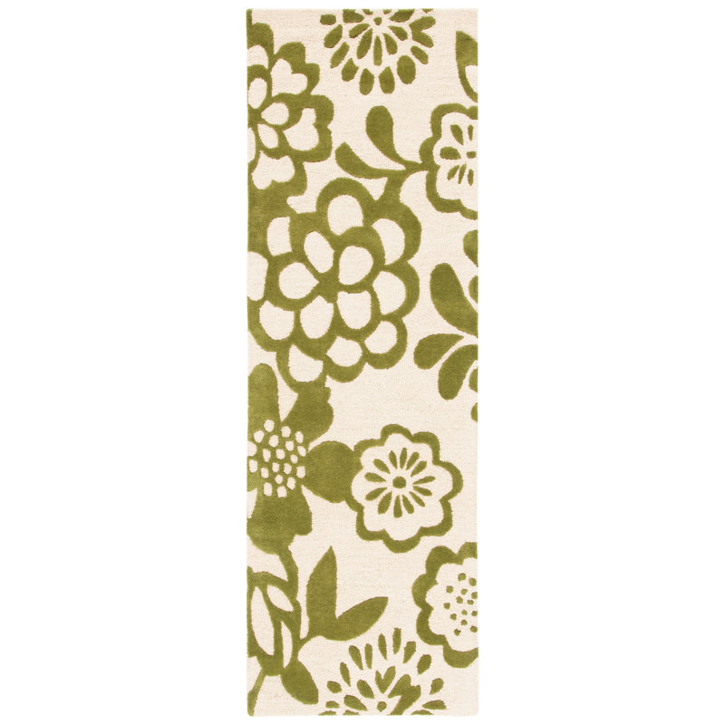 Soho Hand Tufted Wool Floral Rug, Runner 2'6" x 8'