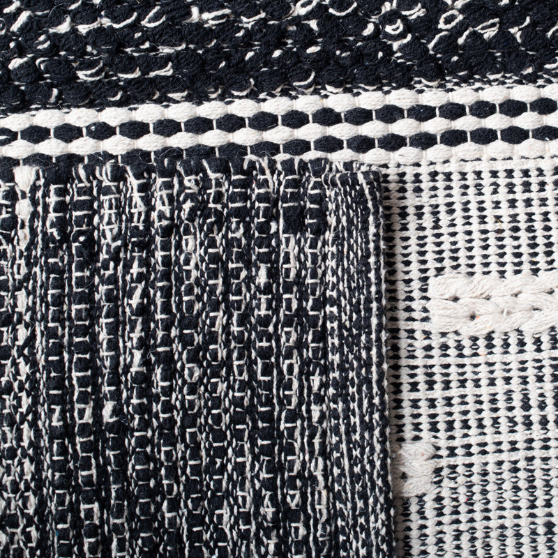 Donnelly Hand Woven Cotton Striped Rug, Rectangle 3' x 5'