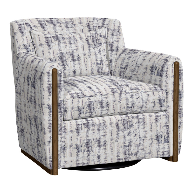Thom Filicia Home Swivel Armchair, Ozark Marina 100% Cotton, Havana