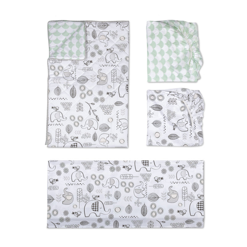 Ensemble de literie pour lit de bébé 4pc-éléphant elle Celise