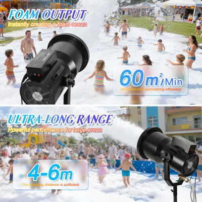 Foam Machine with LED Lights, 300 W Party Foam Cannon, Portable Foam Maker with a Tripod Stand, Powerful Foam Party Machine, for Backyard, Pool, Outdoor Events, Birthdays, Celebrations and Party