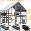 Enclos extérieur pour chat 28 pi - en bois avec portes, parc, cachettes. Gris, Bridges House Luxury 2 gris