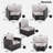 9-pieces Outdoor Half-moon Wicker Conversation Sets With 1 Nesting Coffee Table And Tempered Glass Top
