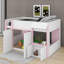 Lit mezzanine avec rangement, lit mezzanine avec armoire de rangement, 2 portes et zone de jeu, lit cabine Cabane-1094916446
