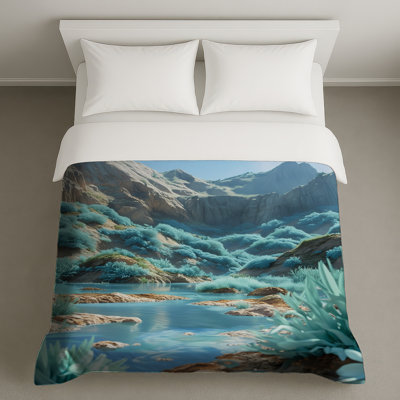 Mountain River Landscape Duvet Covers