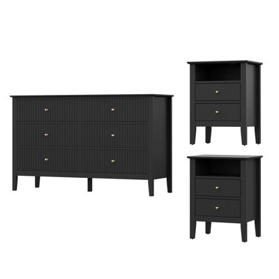 Modern Wood 3-Piece Furniture Set For Bedroom