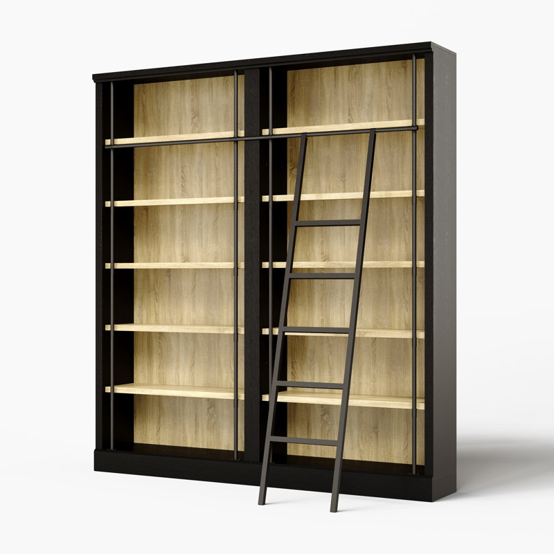 Bibliothèque de 86,6 po de hauteur avec échelle Aashish, 2