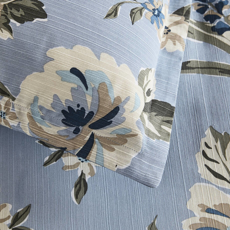Édredon très grand 7 pièces avec imprimé floral rétro, design réversible, texture, entretien facile, douceur semblable au nuage de 7 pièces et côtés rayés, confort toutes saisons