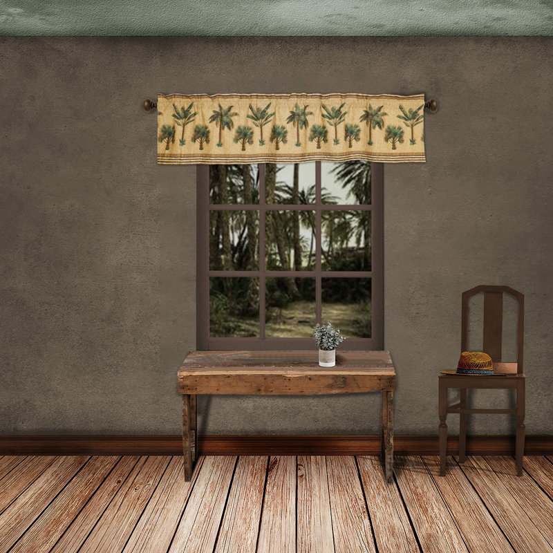 Cantonnière 100% polycoton Karin Maki Kona Palm Grove 88 po x 18 po