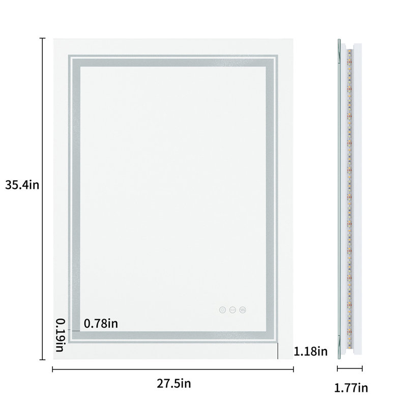 Flat Wall Mirror, 27.5" x 35.5"