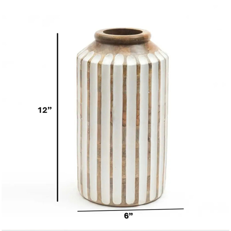 Wooden Vase | Handmade Rustic Wood Accent Decor | Natural Home Decoration | 6x12'' 