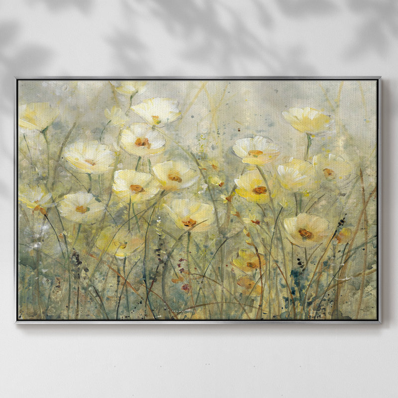 " Summer In Bloom I ", 27" H x 41" W x 2" D, Silver