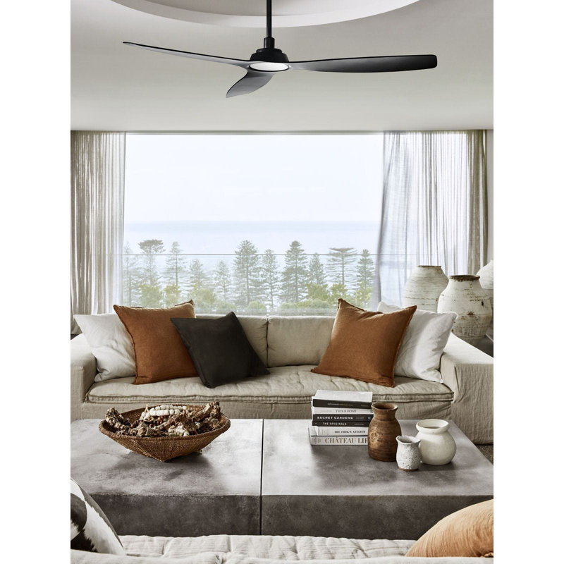 Harith 132cm Ceiling Fan, Black, Black