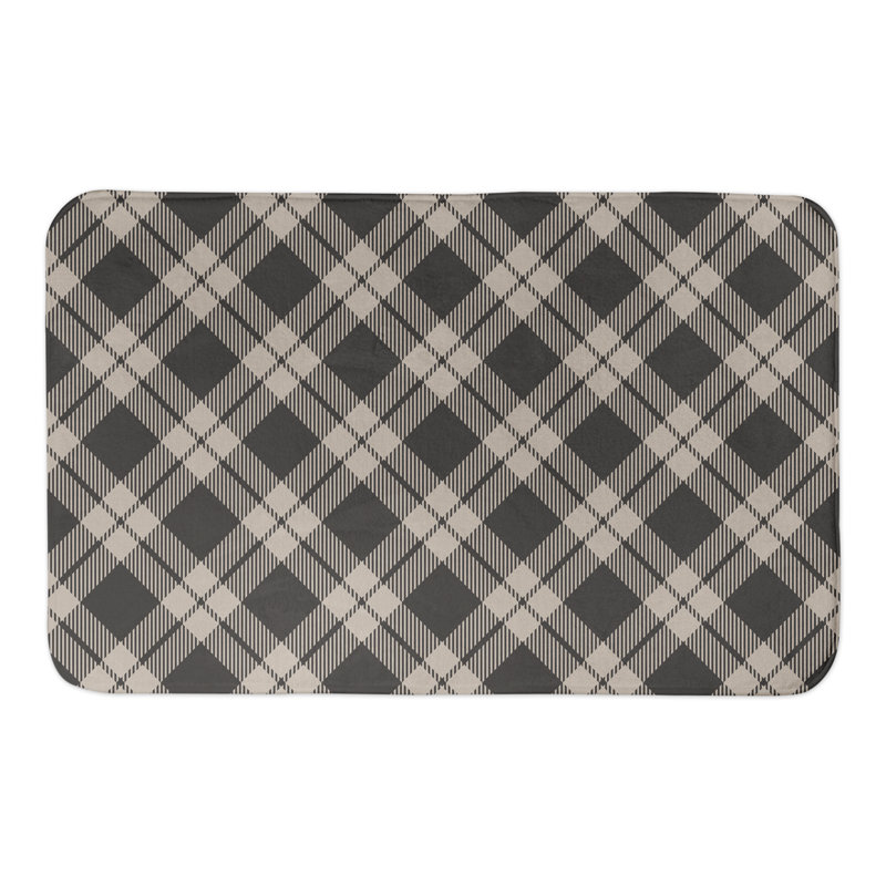Tapis pour salle de bain écossais Valentino, Brun, gris, beige