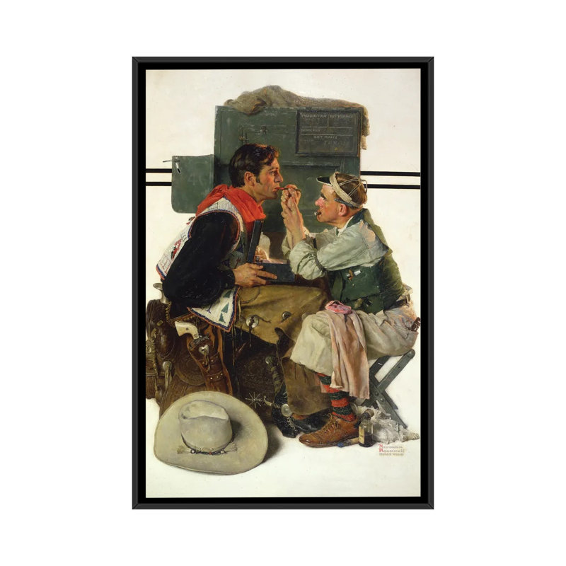 Movie Star Being Made Up - reproduction d'art murale - toile encadrée, 60 po x 40 po, Toile avec cadre, Noir