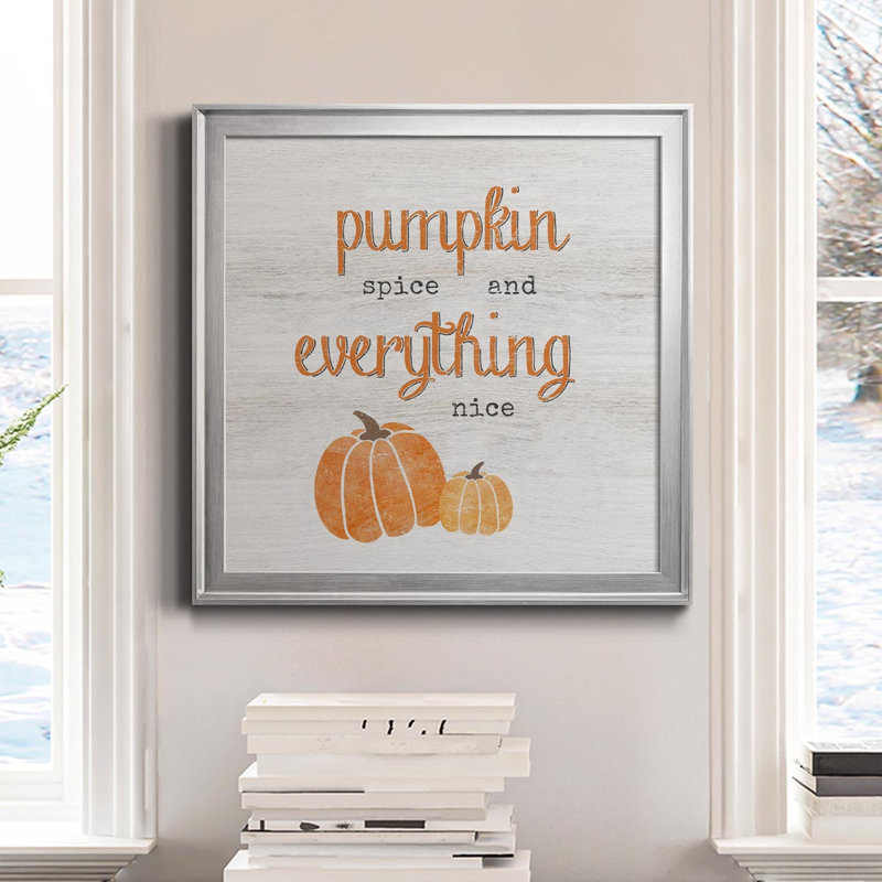 «Pumpkin Spice», art textuel sur toile, Argent, H 34,5 po x l 34,5 po x P 1,5 po