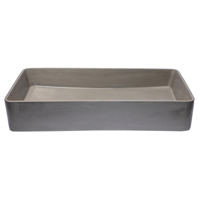 Eden Bath 14'' Concrete Rectangular Bathroom Sink, Dark Gray