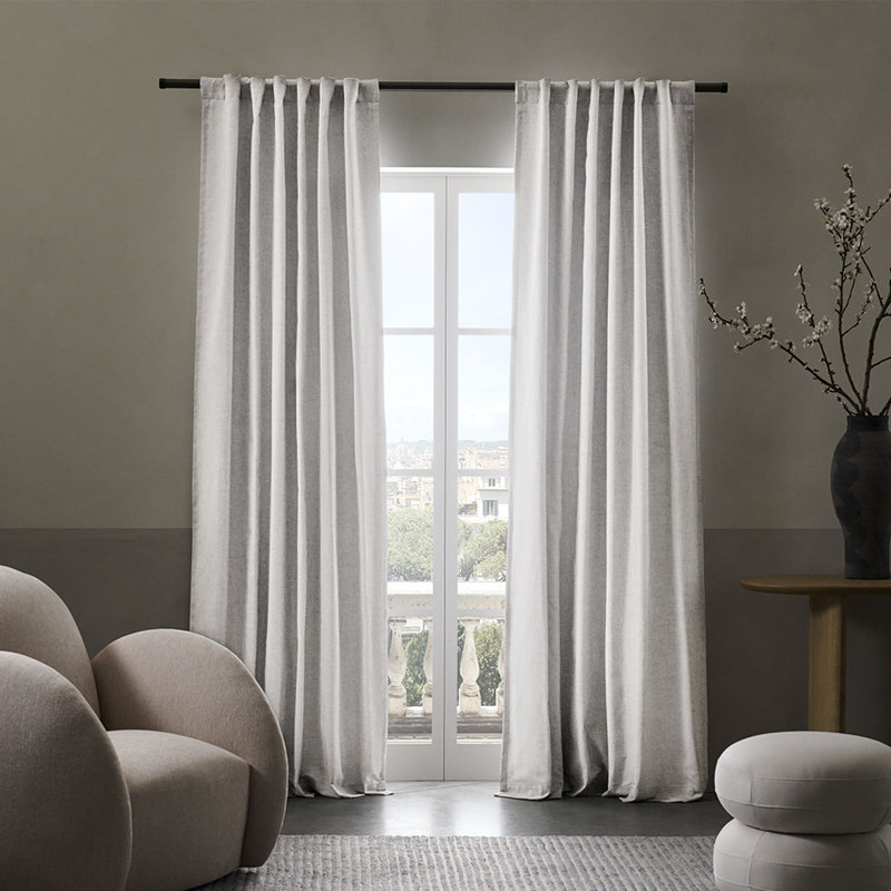  Sunbrella® Delaney Blackout Curtain, Flax, 50" W x 96" L