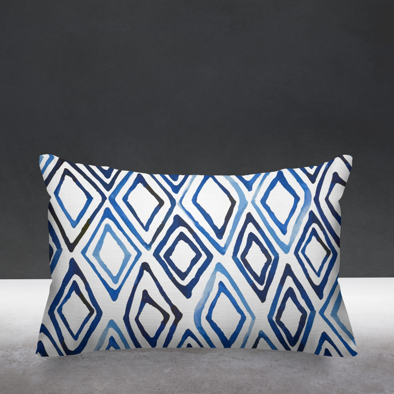 Elden Geometric Outdoor Reversible Throw Pillow
