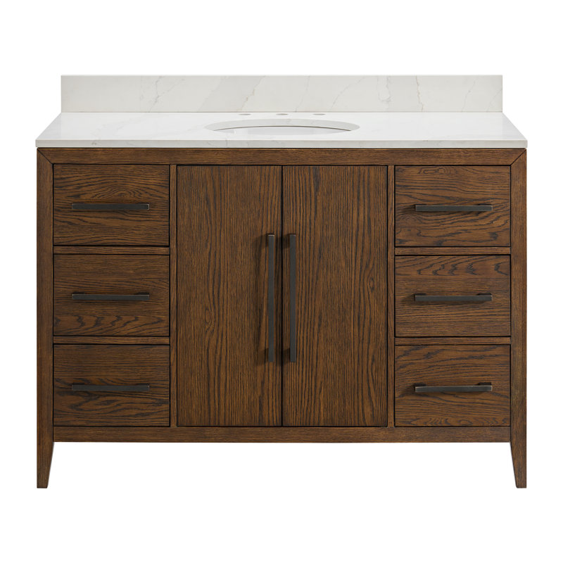 Alsup 48'' W Single Vanity, Enhanced Brown Oak