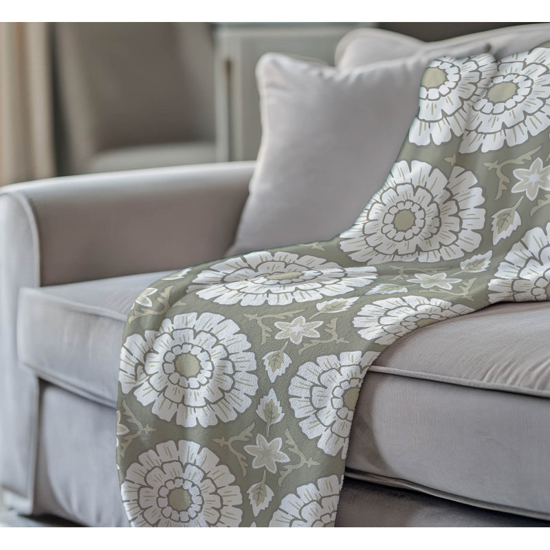 Couverture en velours de coton Lexi, 80" L x 60" W, Taupe