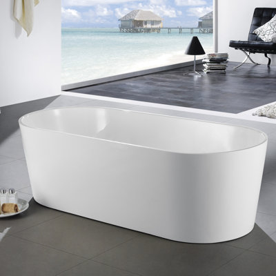 Chloe 59'' x 29.5'' Soaking Acrylic Bathtub