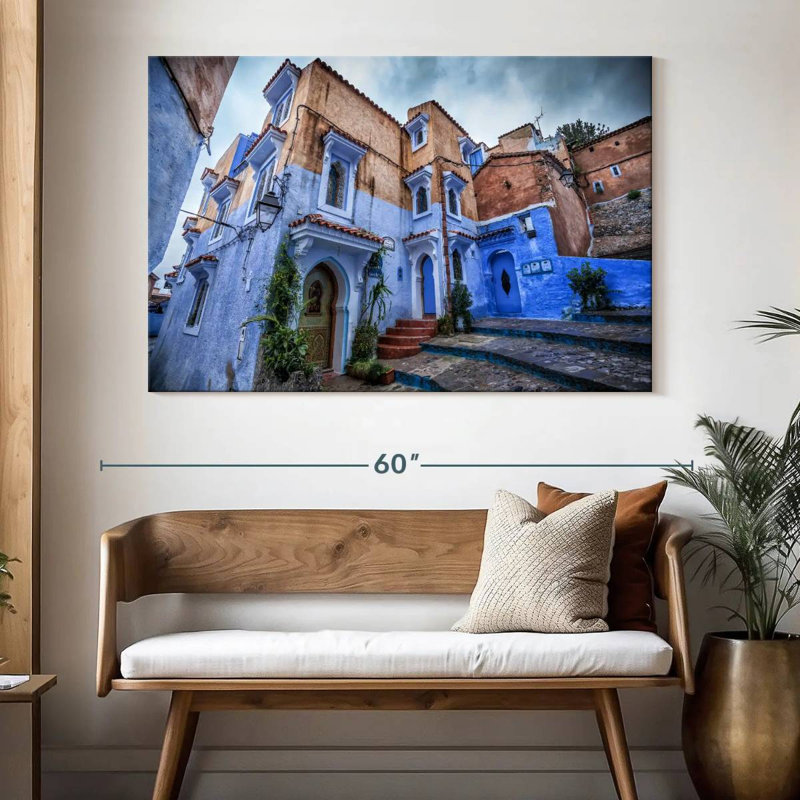 Ravi, ville bleue de Chefchaouen, H 34 po x l 51 po