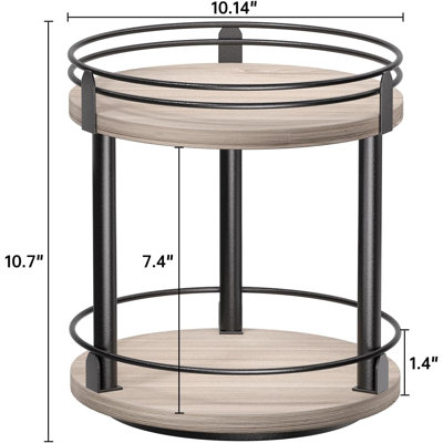 Support à épices rotatif à 2 niveaux, organisateur Lazy Susan, organisateur de table tournante Spice, support à épices pour table tournante industrielle pour comptoir de cuisine et armoire