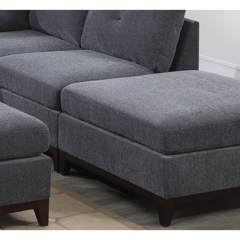 Fauteuil modulaire sans accoudoirs en chenille de tissu d'ameublement 1pc.
