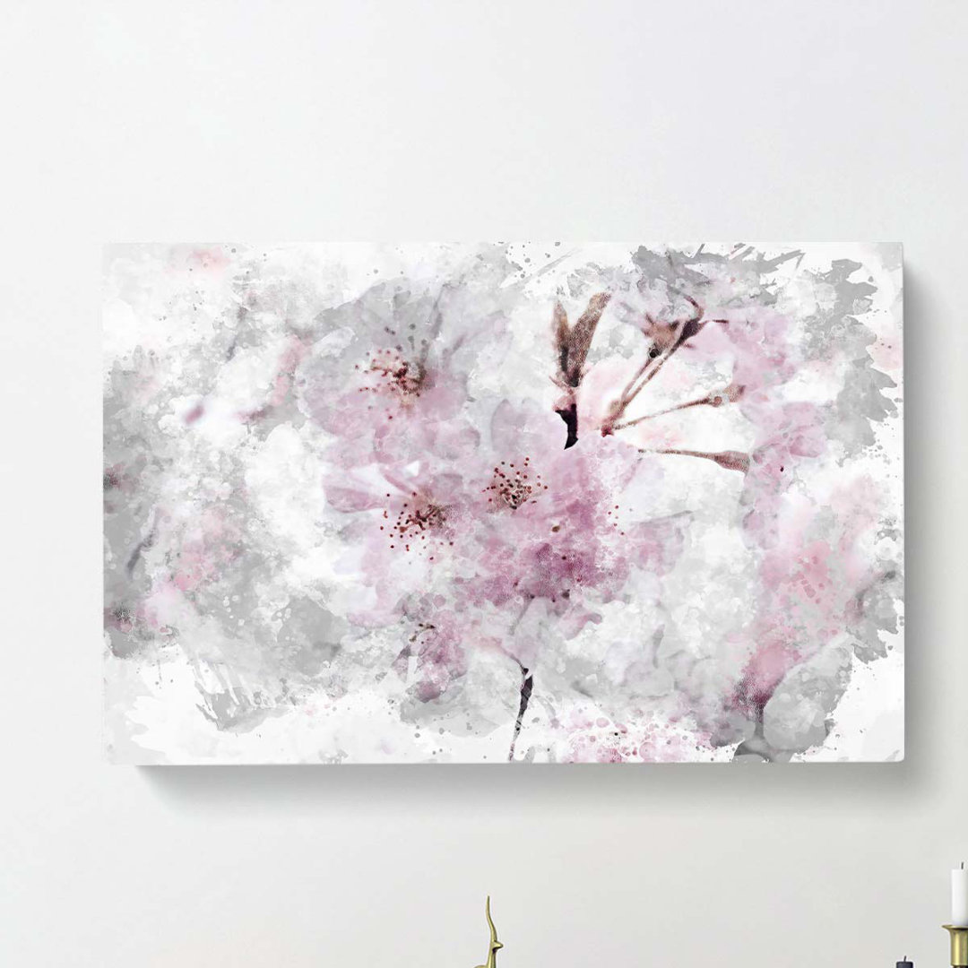 A Pretty Pink Cherry Blossom Tree In Abstract - Wrapped Canvas