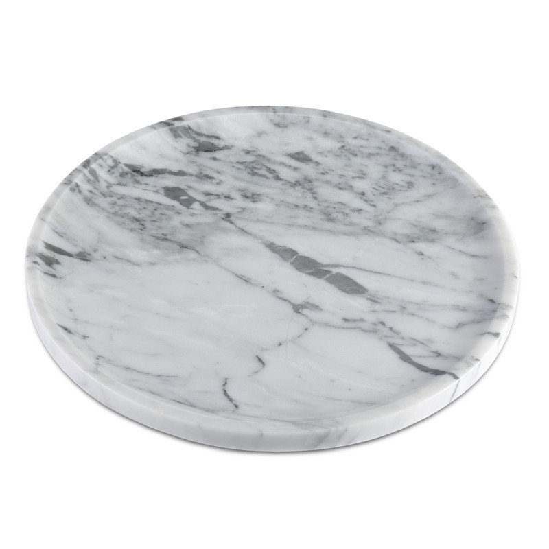 Plateau rond en marbre naturel Guein Susan, Arabescato