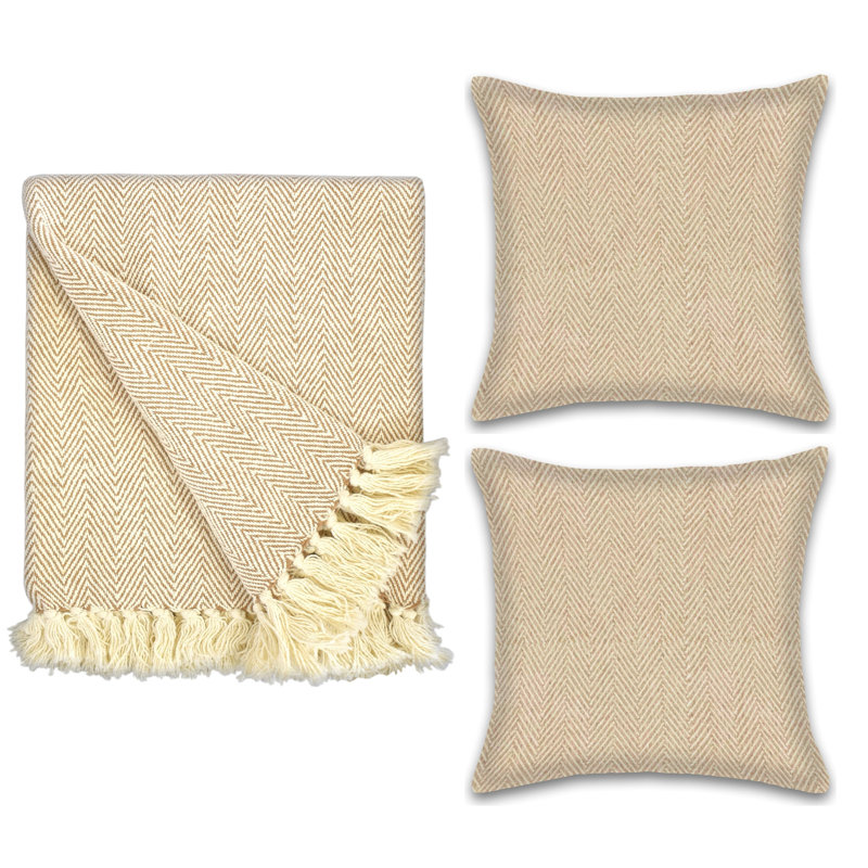 Jeté en coton Fowlkes, Taupe