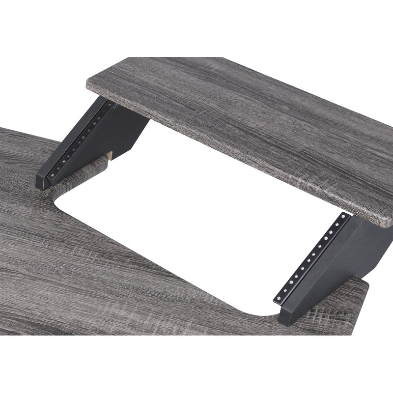 71" Eleazar Music Recording Studio Desk (Not Including Office Chair), 37" H x 71" W x 40" D, Gray