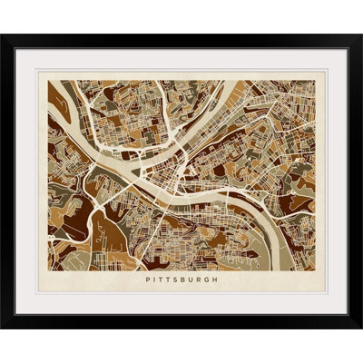 «Pittsburgh Pennsylvania Street Map» par Bellen, impression