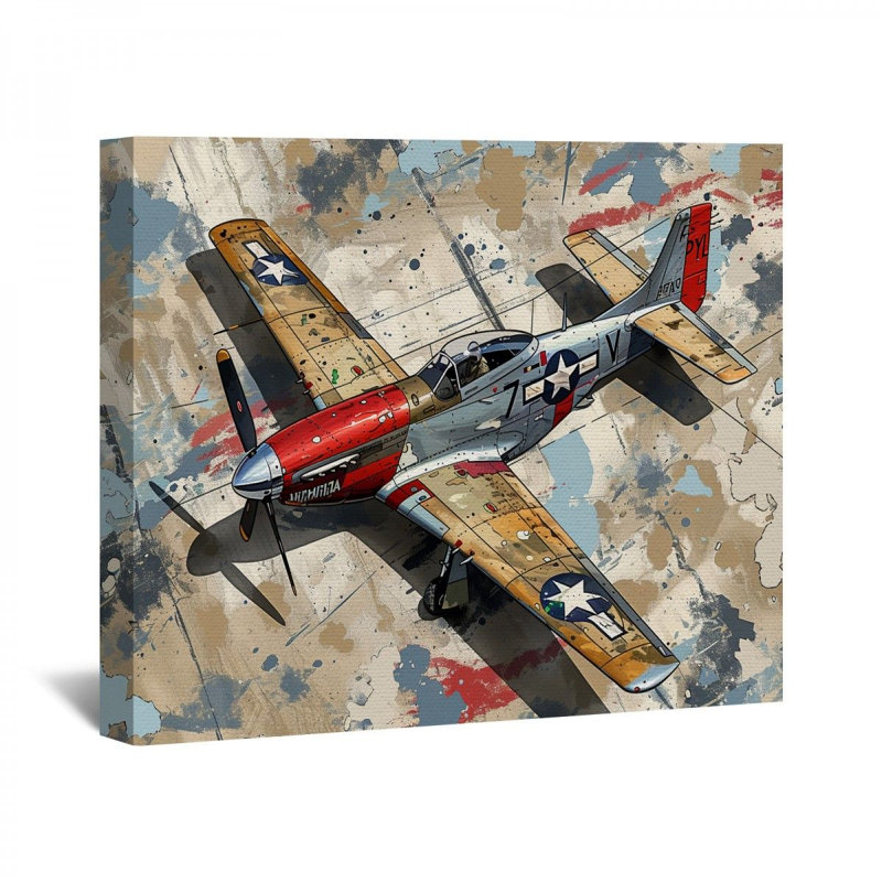Avion sur toile, H 20 po x l 30 po