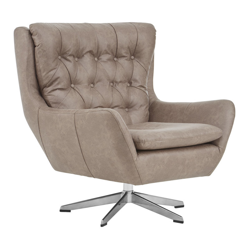 Azyah Faux Leather Swivel Armchair