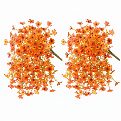 Fleurs d'automne artificielles, faux chrysanthèmes pour décoration extérieure, 2 pièces de fausses marguerites en soie réalistes, résistantes aux UV, pour la décoration automnale de la maison, du porche, du balcon et de la terrasse.