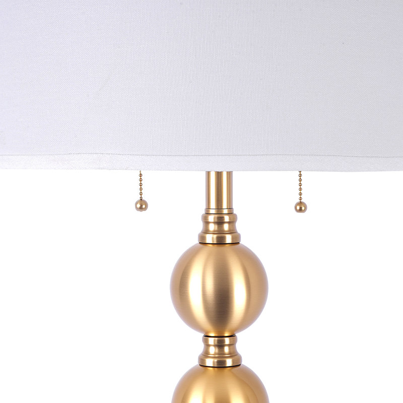 Lampe sur pied sculpturale traditionnelle 64 po 2 lumières en métal, Doré