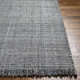 Viewcrest Striped Handmade Flatweave Recycled P.E.T. Area Rug in Slate Blue/White