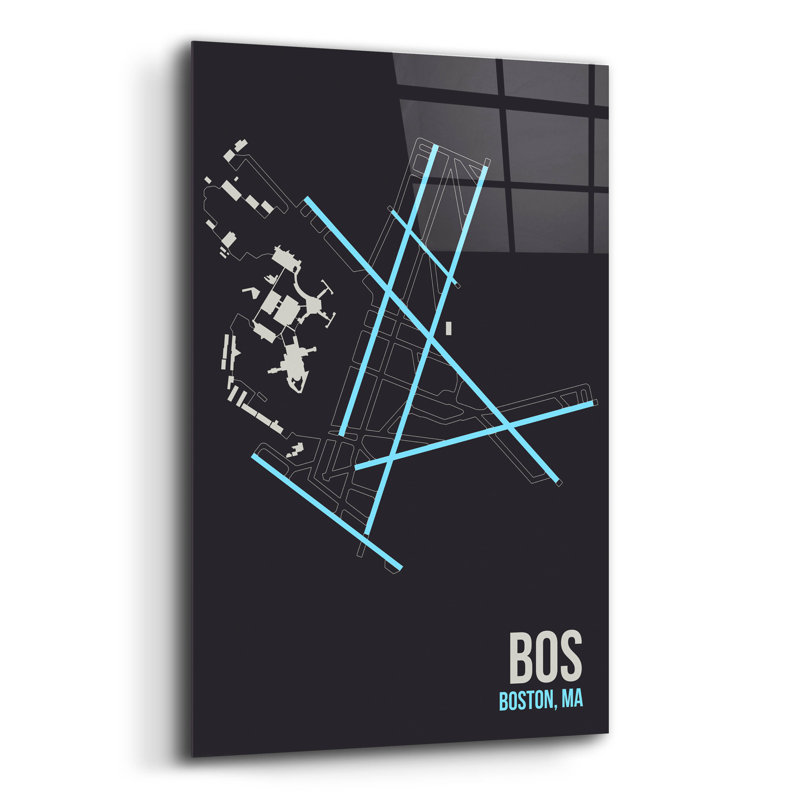 Art mural en verre BOS, H 24 po x l 16 po x P 0,2 po