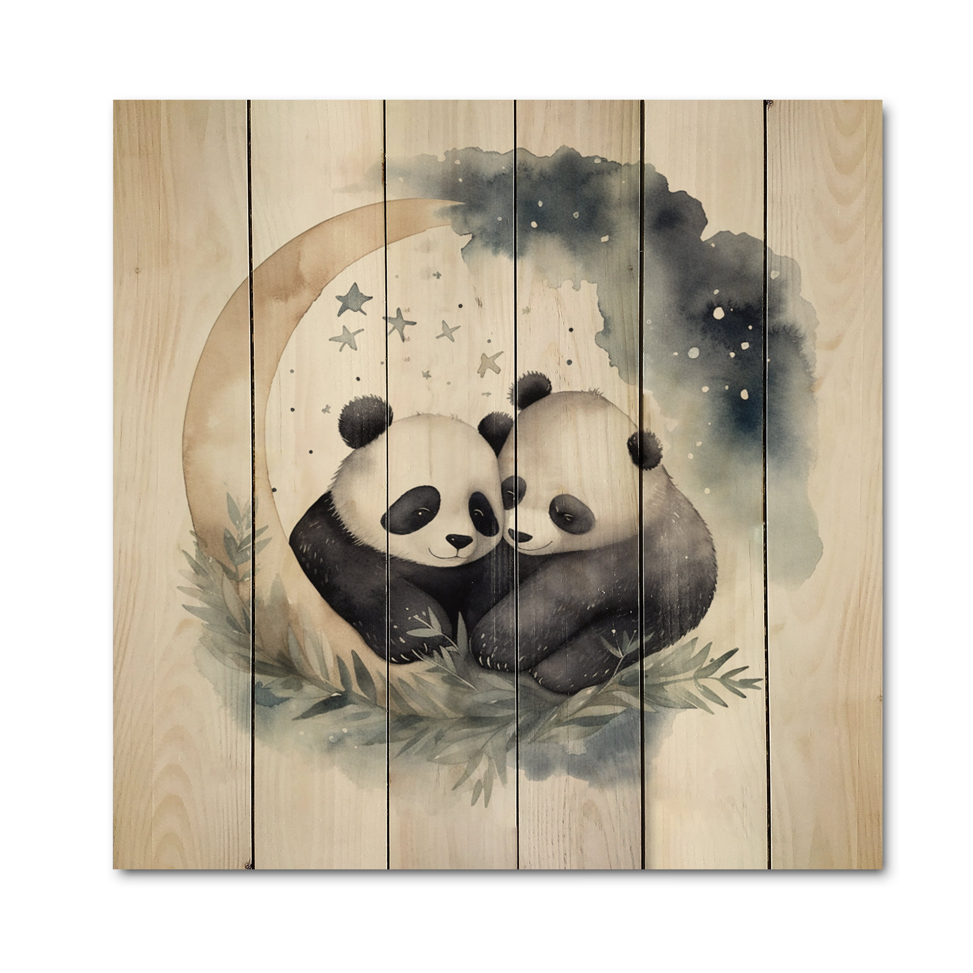 Indigo Safari Watercolor Baby Pandas II - Animals Panda Print on ...