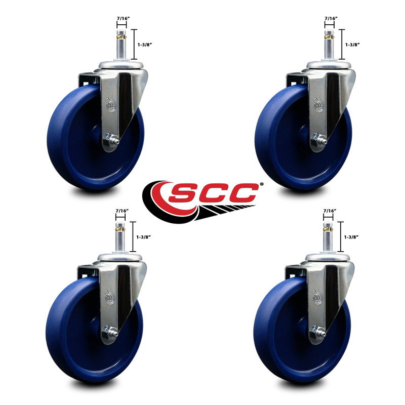Solid Polyurethane Swivel Grip Ring Stem Caster