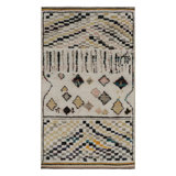 Moroccan Hand Knotted Geometric Area Rug