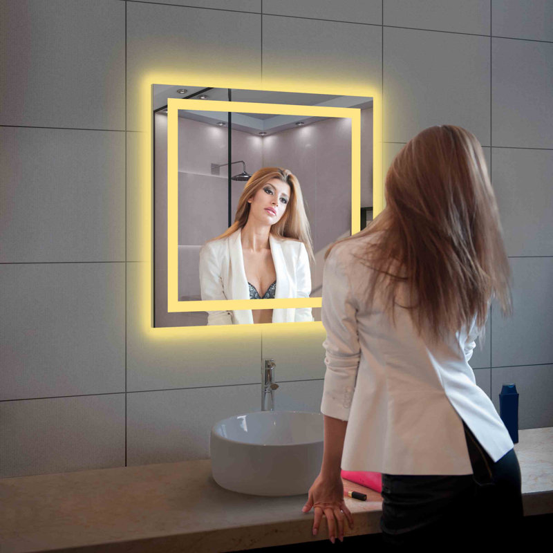 Miroir de salle de bain Lyra, H 30 po x l 30 po