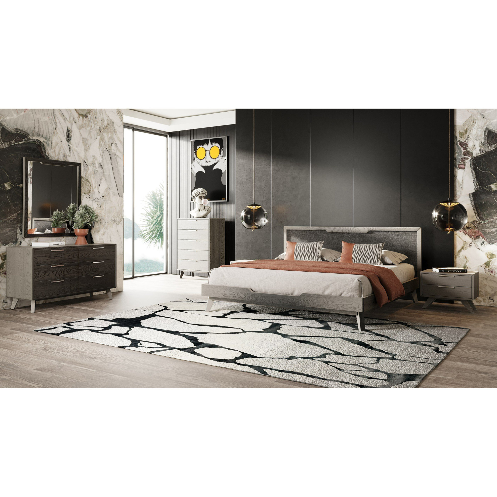 Glow Bedroom Set, Queen, Gray Wash