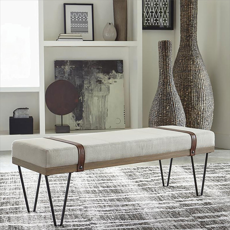 Banc d'appoint rembourré beige Karis