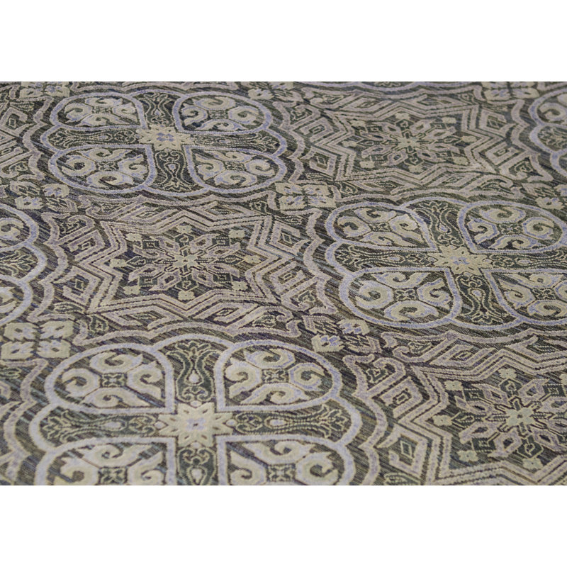 Geometric Area Rug in Charcoal