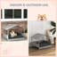Niche pour chien d'extérieur avec auvent, coussin d'eau confortable pour les petits chiens, gris et coussin imperméable à moyen