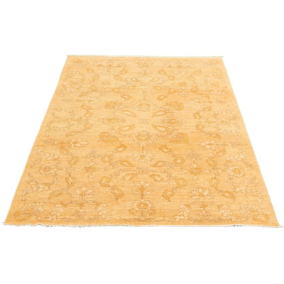 Ecarpetgallery One-of-a-kind Hand-knotted New Age 18/20 Pak Oushak Beige 6'1" X 8'11" Wool Area Rug In Beige,cream,light Orange
