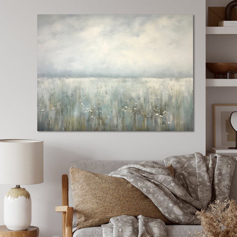 «Meadow Minimalisme Horizon I», impressions sur toile, H 16 po x l 32 po x P 1 po, Toile tendue